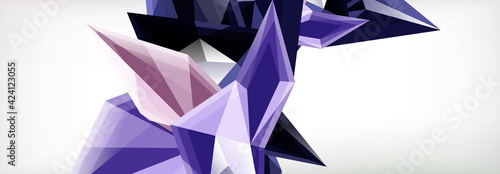 Vector 3d triangles and pyramids abstract background for business or technology presentations, internet posters or web brochure covers