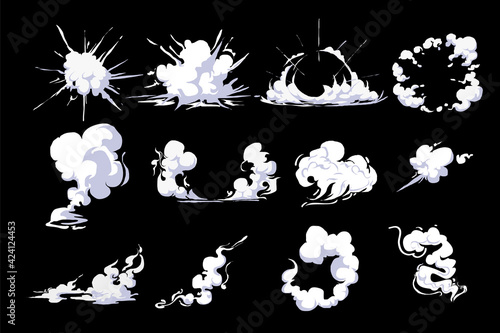 smoke cloud comic set - vector