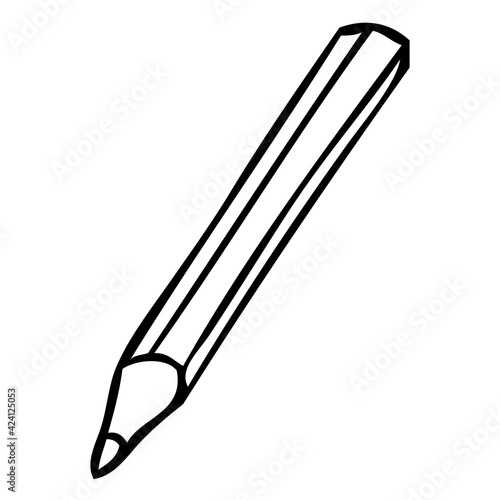 pencil line vector illustration,isolated on white background