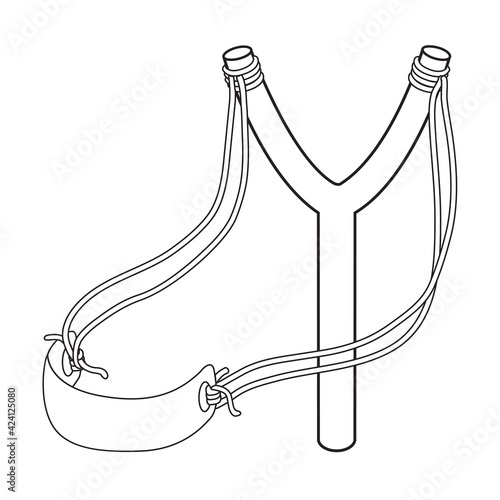slingshot line vector illustration,isolated on white background