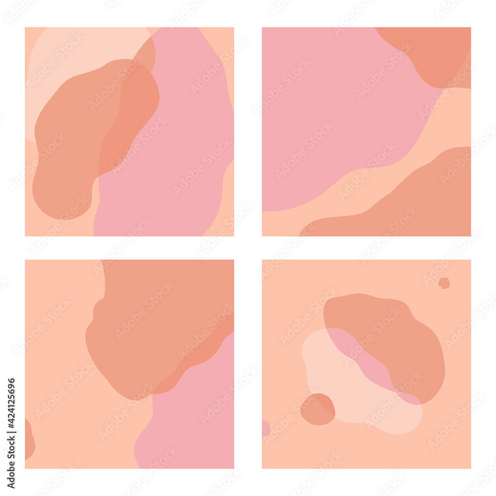 Vector set of abstract creative backgrounds in minimal trendy style