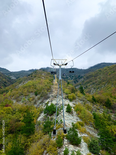 Funicular up the green mountain