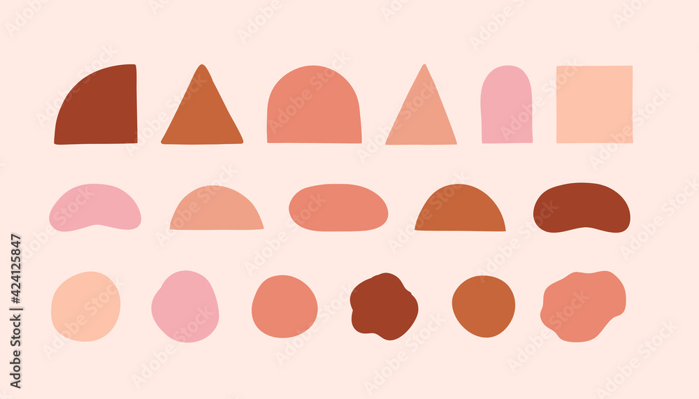 Vector set of design elements and shapes for abstract backgrounds, geometrical elements and leaves Vector set of design elements and shapes for abstract backgrounds, geometrical elements and leaves