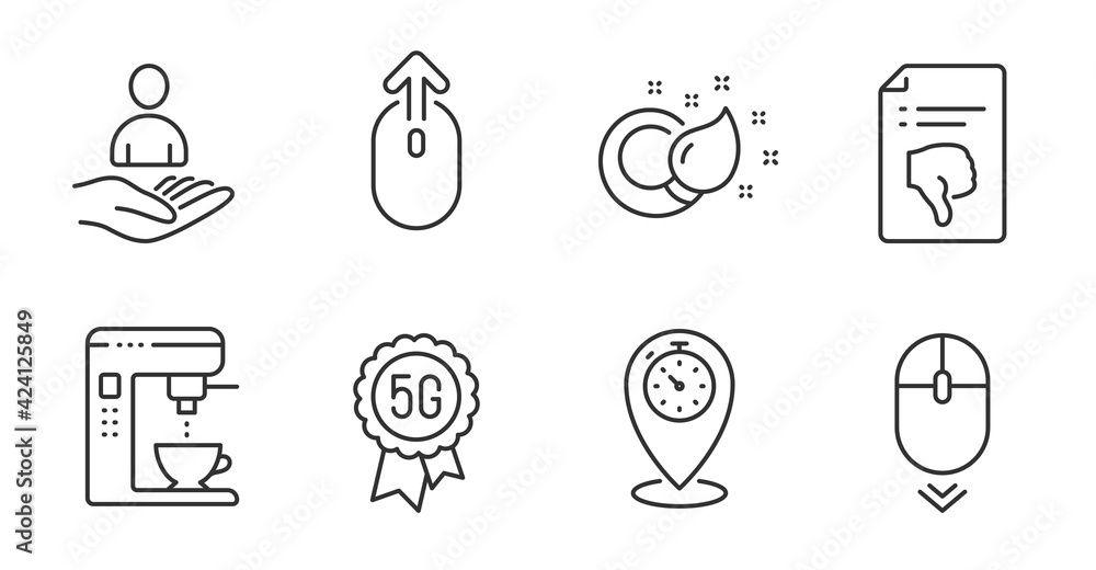 Timer, Coffee maker and Swipe up line icons set. Scroll down, Thumb down and Recruitment signs. Paint brush, 5g technology symbols. Location pointer, Tea machine, Scrolling page. Vector Timer, Coffee maker and Swipe up line icons set. Scroll down, Thumb down and Recruitment signs. Paint brush, 5g technology symbols. Location pointer, Tea machine, Scrolling page. Vector