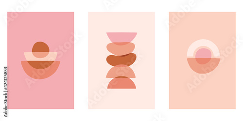 Vector set of design elements and shapes for abstract backgrounds and modern art - boho prints and posters