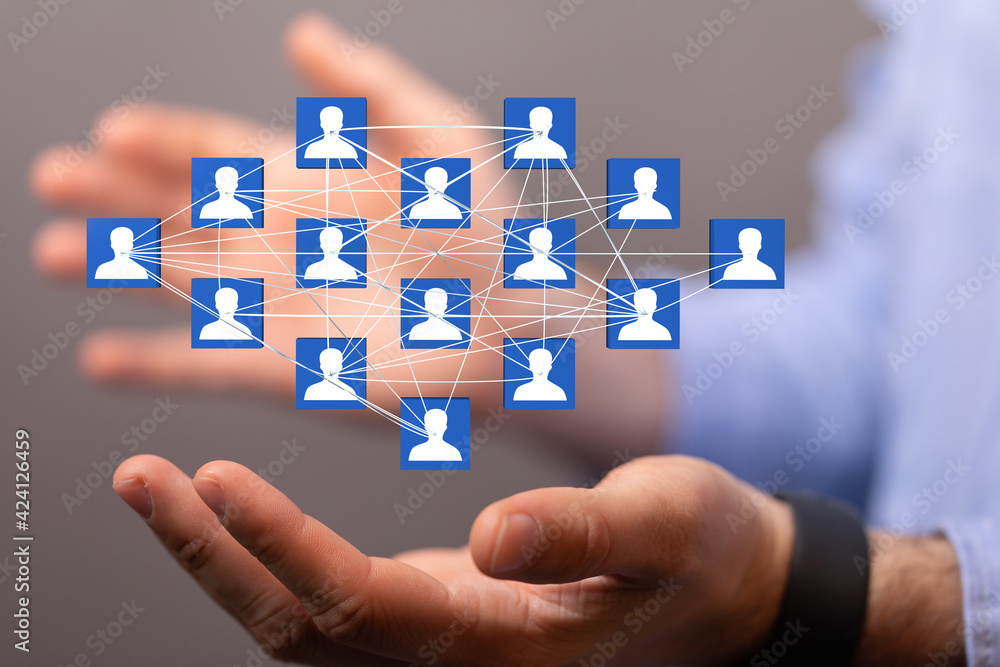 digital Business people silhouettes network team digital Business people silhouettes network team