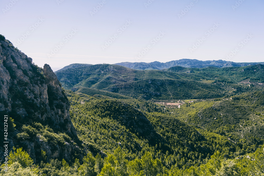 Fototapeta premium view from the top of a mountain in catalonia.