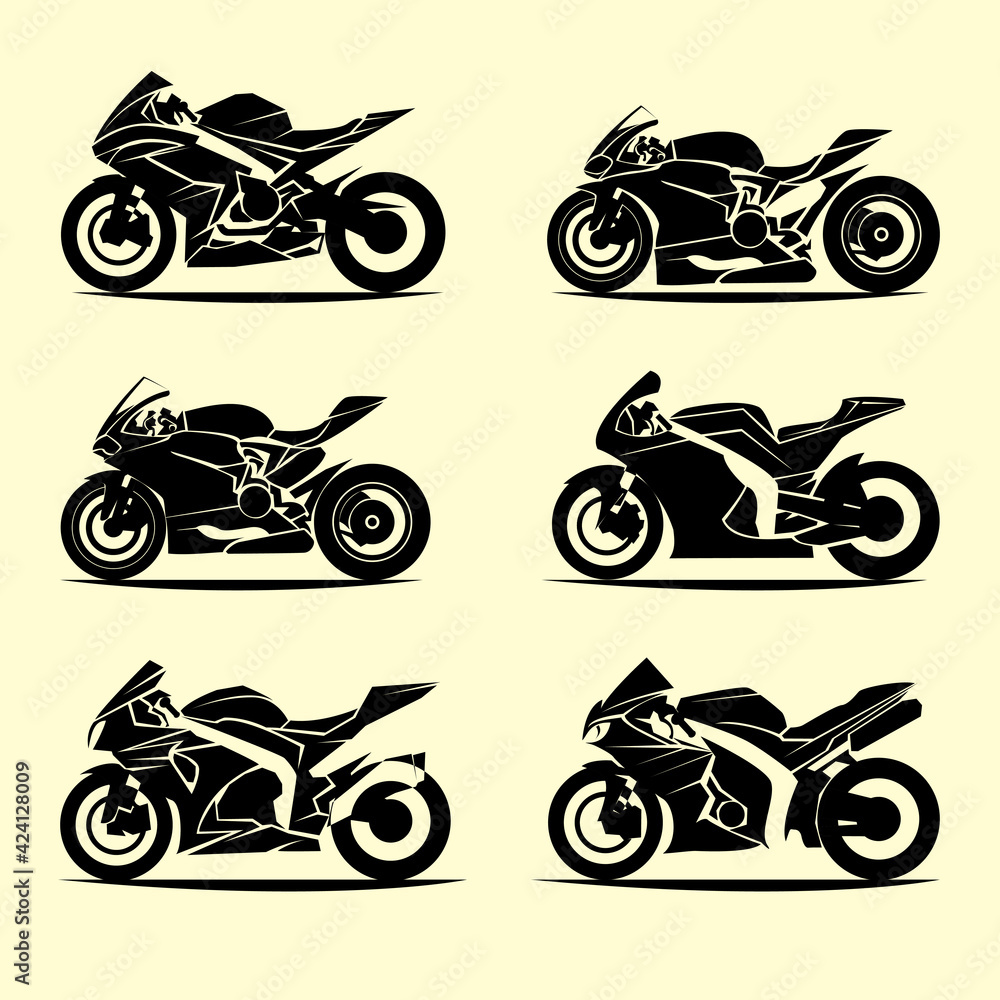 Fototapeta premium Sport motorcycle moto technic drawing. vector icon