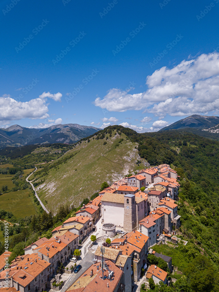 Aerial View of Opi, L'Aquila, Abruzzo, Italy
