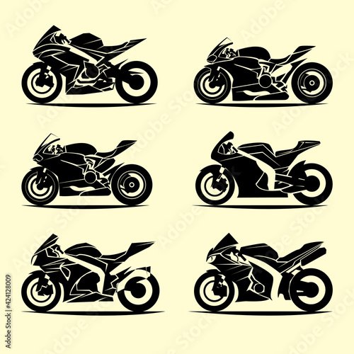 Sport motorcycle moto technic drawing. vector icon