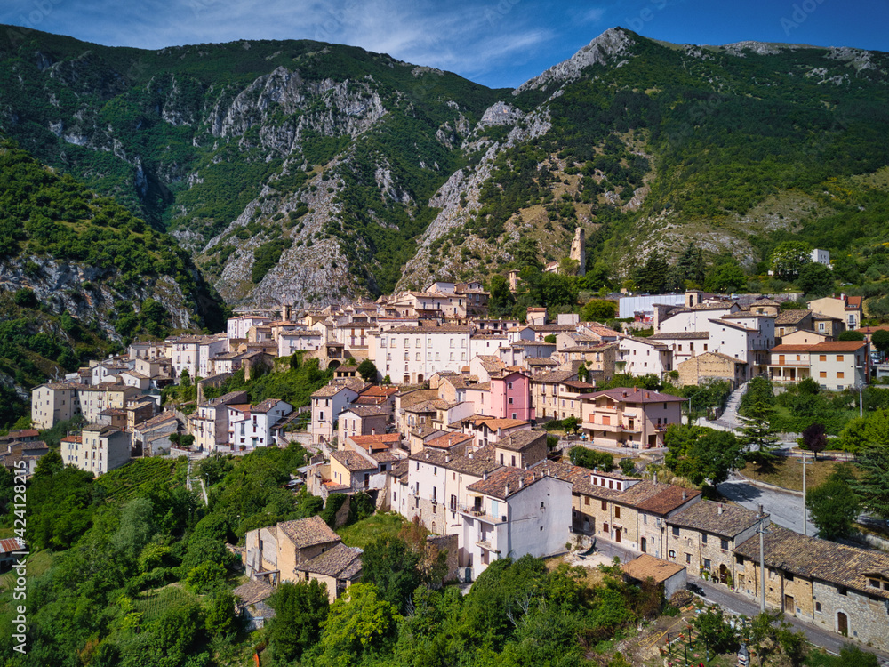 Aerial View of Aversa degli Abruzzi, Abruzzo, Italy