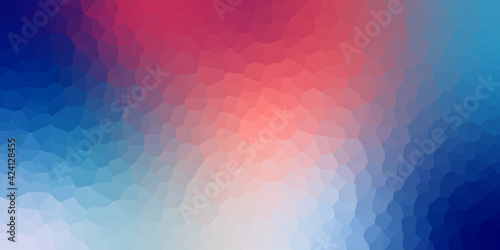 Abstract crystallize bright gradient blue pink red colored blurred background.