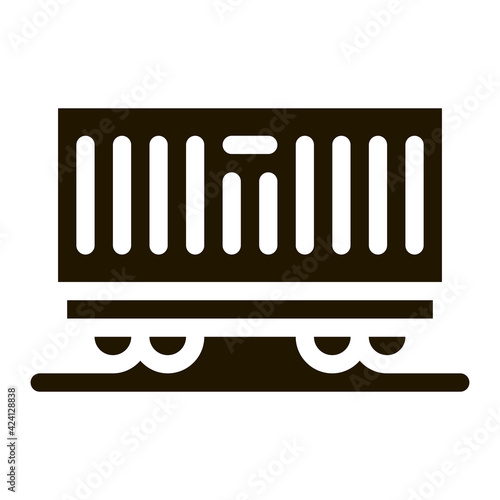 carriage container transportation glyph icon vector. carriage container transportation sign. isolated symbol illustration