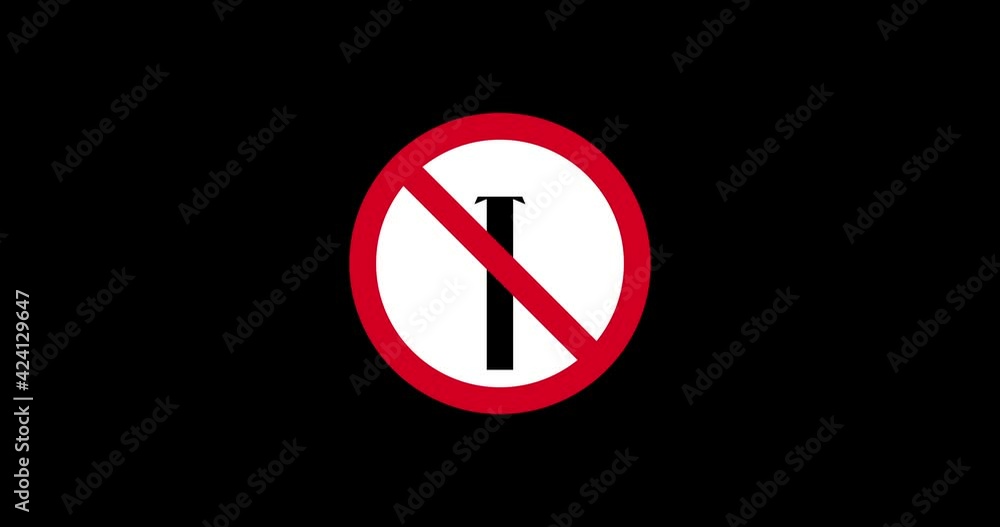do not enter sign. Red no entry traffic sign animation. No Entry traffic road sign, animated cartoon icon on black background do not enter sign. Red no entry traffic sign animation. No Entry traffic road sign, animated cartoon icon on black background