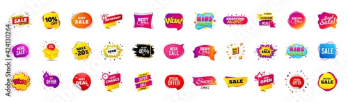 Best discount offer banners. Price deal sale stickers. Black friday special offer tags. Sale bubble coupon. Promotion discount banner templates design. Buy offer sticker. Super deal set. Vector