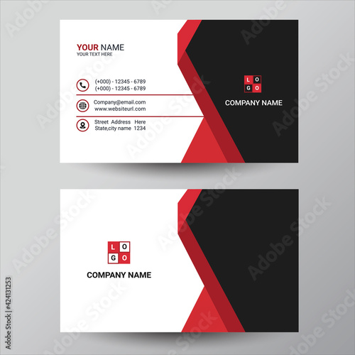 Vector design formal red modern business card