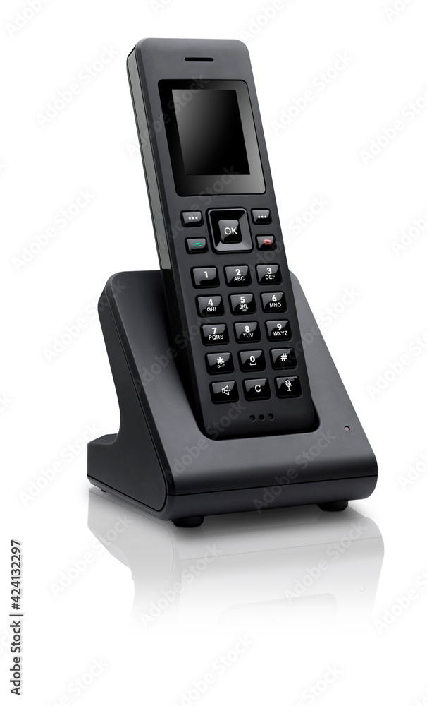 telefono, celular negro sobre base en fondo blanco. phone, black cell phone on base on white background. telefono, celular negro sobre base en fondo blanco. phone, black cell phone on base on white background.