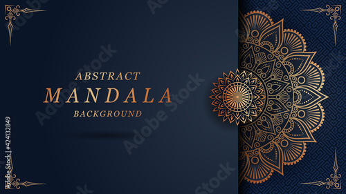 luxury mandala with abstract background. Decorative mandala design for card, cover, poster, print, banner, brochure, invitation.