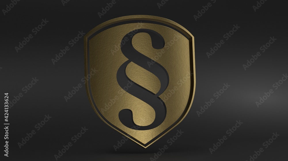 law shild 3d digital isolated law shild 3d digital isolated