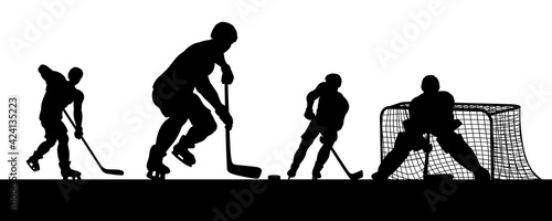 Ice Hockey Players Silhouette Match Game Scene