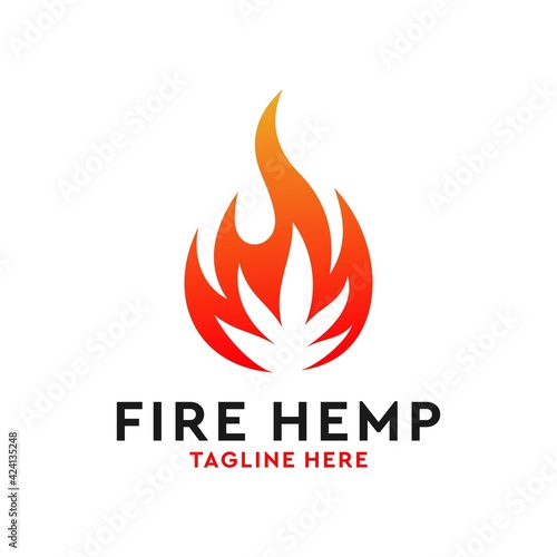 fire hemp logo design