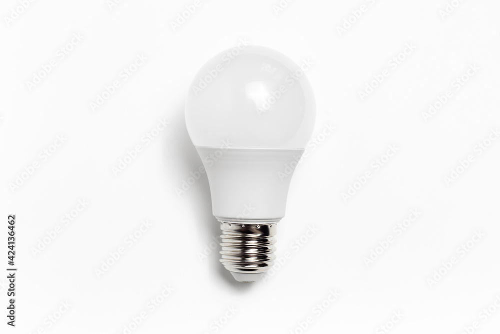 Close-up of eco light bulb isolated on white background. Minimalistic concept of object. New idea concept. Close-up of eco light bulb isolated on white background. Minimalistic concept of object. New idea concept.