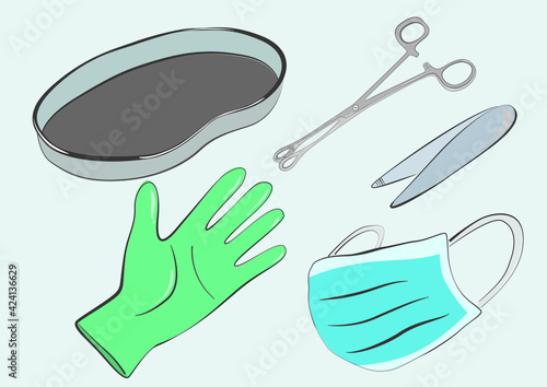 surgical instruments vector illustration
