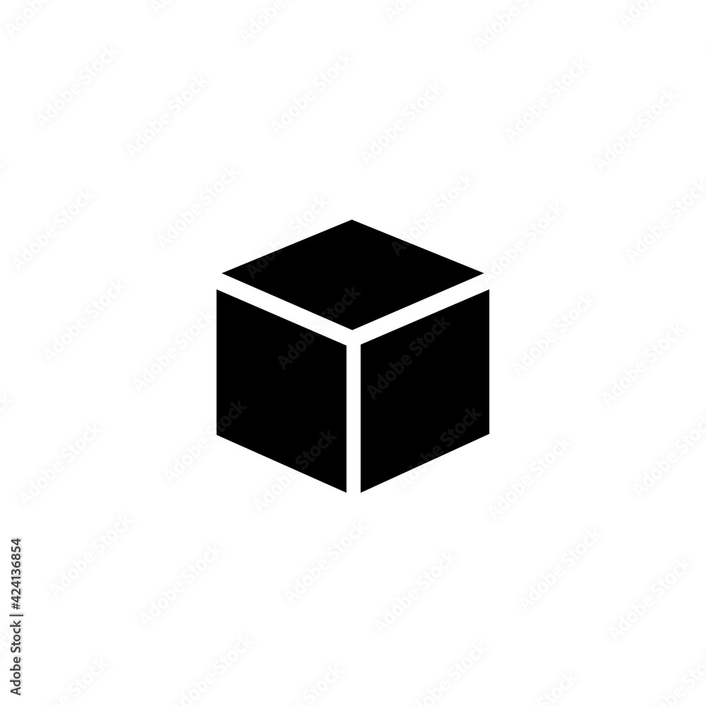 3D shaped cube. Vector drawing. 3D shaped cube. Vector drawing.