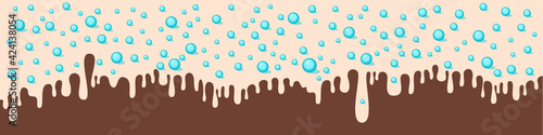 Colorful glaze for baked products. Glaze topping for donuts, cupcakes and Easter cakes. Vector Illustration