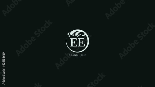 Alphabet letter Initial E, EE wave logo vector design, minimal, innovative, creative, symbol, sign, monogram, template, logotype, concept, branding for premium business typeface, startup, company etc.