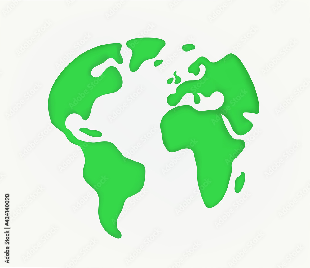 The Earth silhouette. Cutout style vector illustration The Earth silhouette. Cutout style vector illustration
