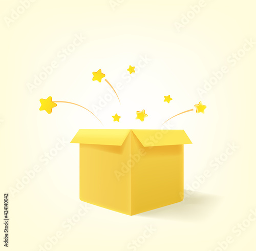 Onening card gift box with stars