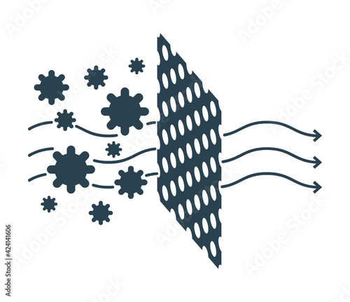 Antibacterial and breathable membrane icon 