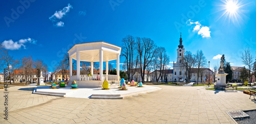 Town of Bjelovar central square springtime panoramic view photo