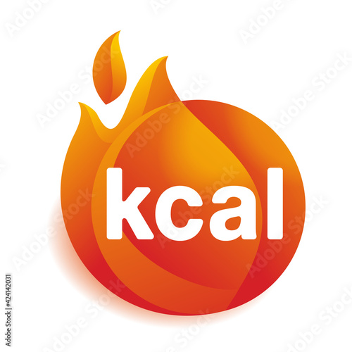 kcal icon - fat burning, emblem for food products