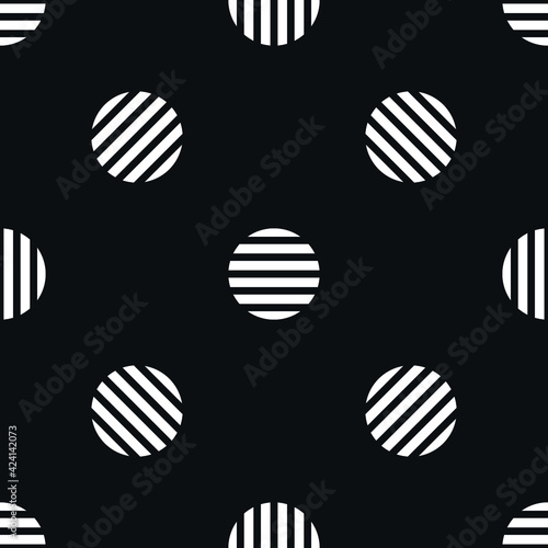 Seamless vector pattern with circles, ovals, shapes, lines. Minimalistic design