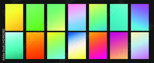 Set of abstract vector gradient backgrounds. Colorful texture for your design. Mobile app template
