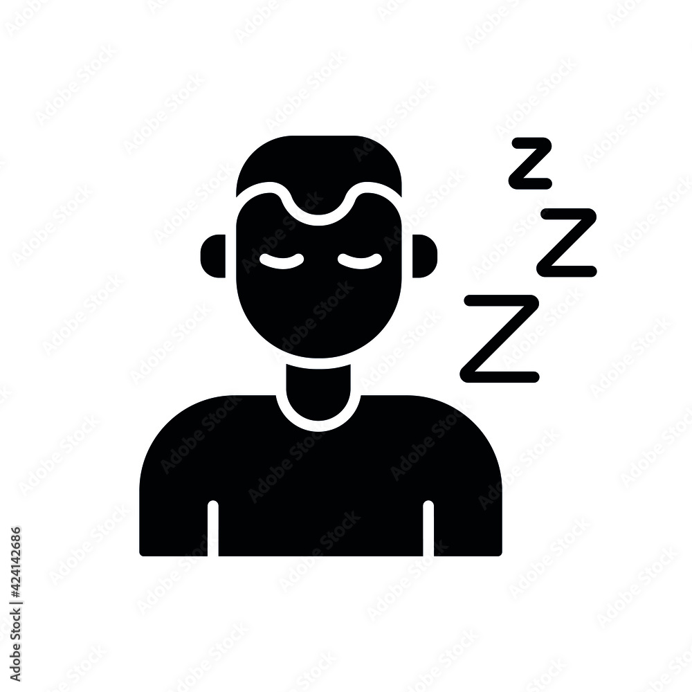 Healthy sleep gleph icon. Health and training. Sport lifestyle. Thin line customizable illustration. Contour symbol. Vector isolated outline drawing.
