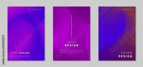 Set Abstract Purple Gradient Mesh Cover Background. Can Be Used Foe Poster, Flyer, Brochure Or Banner Template.