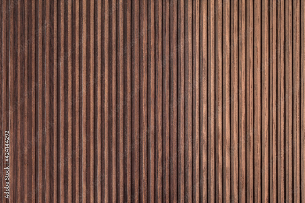 Obraz premium Wooden background, empty surface. modern boards are dark brown. Wooden photophone in rustic style