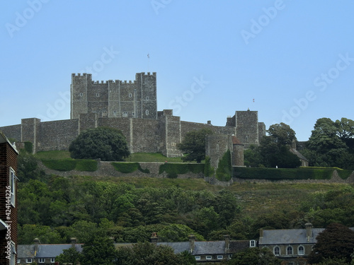 Fortress with defensive walls on top