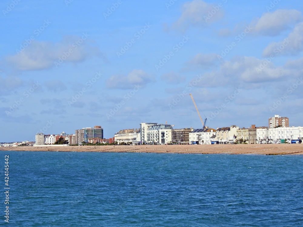 Fototapeta premium Sea view and beachfront buildings