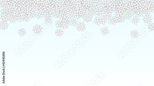 Wallpaper Mural Christmas Vector Background with Falling Snowflakes. Isolated on Red Background. Realistic Snow Sparkle Pattern. Snowfall Overlay Print. Winter Sky. Papercut Snowflakes. Torontodigital.ca