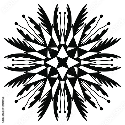 black and white spiritual mandala