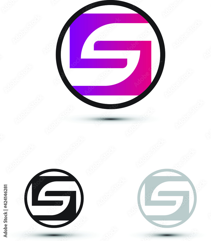 S letter logo design template in circle outline S letter logo design template in circle outline