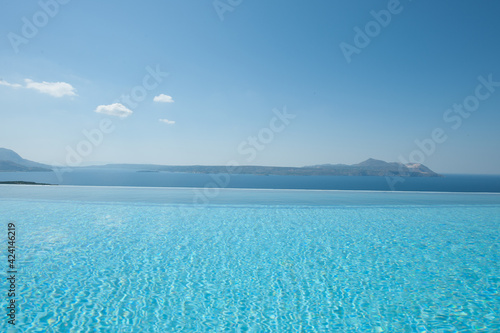 Luxury house with infinity pool over the ocean.