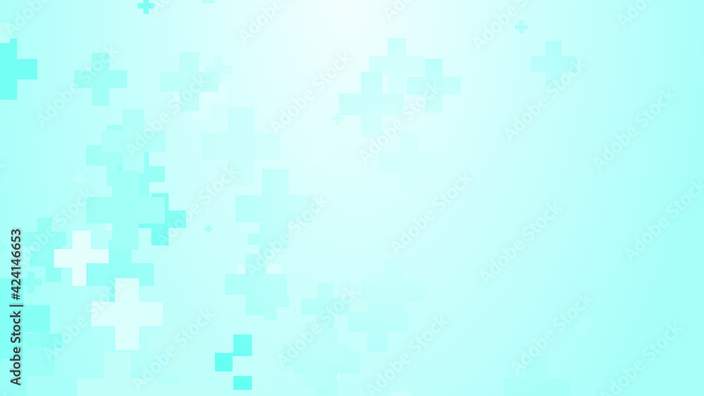Fototapeta premium Abstract medical health blue cross pattern background.