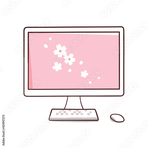 デスクトップパソコン　桜の花