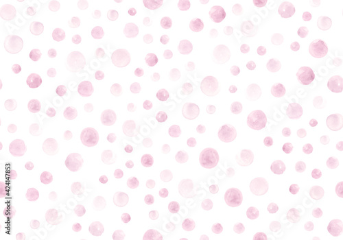 Wallpaper Mural Seamless Rose Watercolor Circles. Grunge Hand Drawn Spots Background. Pastel Polka Print. Art Pink Watercolor Circles. Rounds Design. Vintage Dots Wallpaper. Pink Watercolor Circles. Torontodigital.ca
