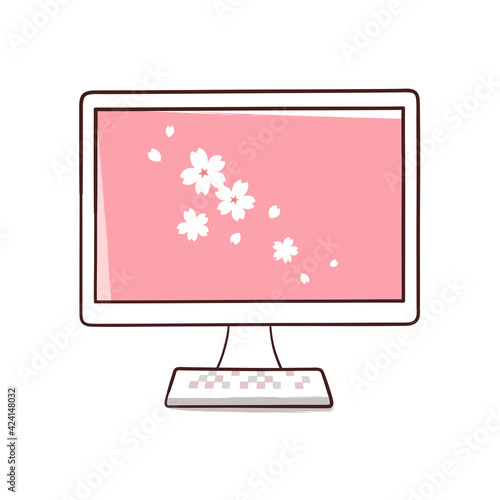 デスクトップパソコン　桜の花